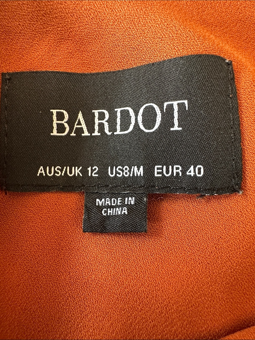 Bardot Burnt Orange Satin Blouse - Picture 2 of 3